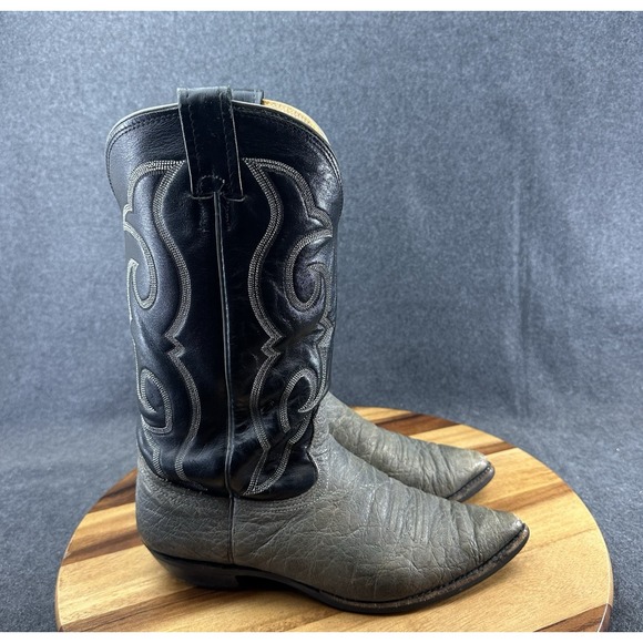 Vintage Nocona Elephant Print Cowboy Western Boots Men's Size 9.5D